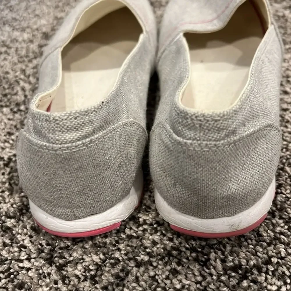 🌸 Lands' End Recycled Espadrilles | Gray Pink White | Like New! 🌿